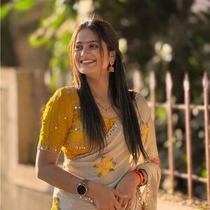 Mustard Yellow Embroidery work saree with mirror work Blouse perfect for summer